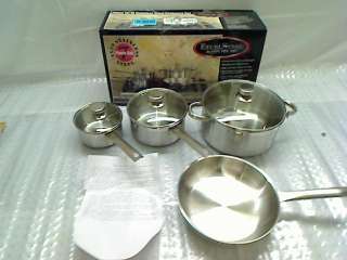 Excelsteel 7 Piece 18/10 Stainless Steel CookwareWith Encapsulated 