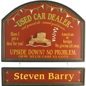  Used Car Dealer with 3D Gold Painted Relief   Framed 18x24 