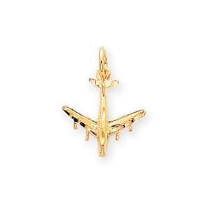    14k Airplane Charm   Measures 21.7x15.8mm   JewelryWeb Jewelry