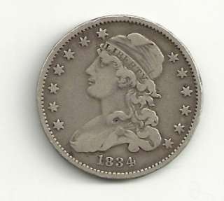 1834 CAPPED BUST QUARTER DOLLAR  