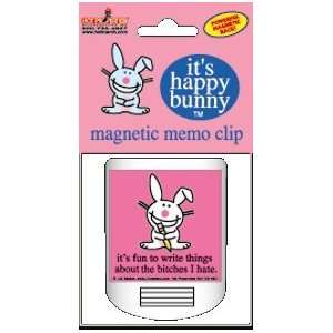  Happy Bunny Write Things People Hate Magnetic Memo Chip Clip 