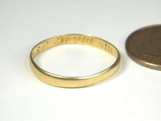   EARLY GOLD POSY POESY RING c1700 GOD ALONE MADE US TWO ONE  