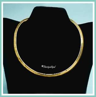 18K Y GOLD GP ROUND OMEGA NECKLACE GREAT CLASP SIZES  