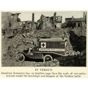  1917 Print WWI Verdun France Devastation War Scenes 