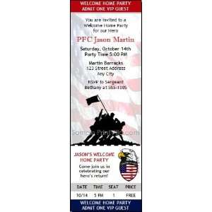  Raising Our Flag Welcome Home Ticket Invitation