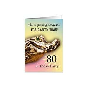   80 Party Invitiation. A big alligator smile for you Card Toys & Games
