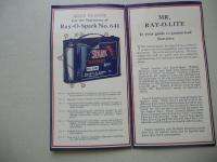 1920s French Ray O Vac Battery Brochure Mr. Ray O Spark  