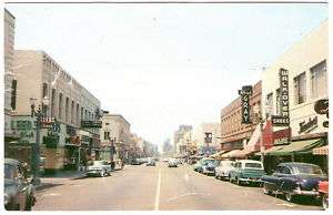 1950s Photo PC Pamona CA Main 2nd Street Town View CARS  