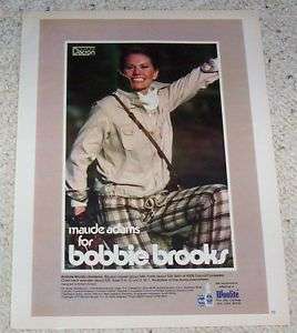 1977 Bobbie Brooks clothing MAUDE ADAMS fashion 1 PG AD  