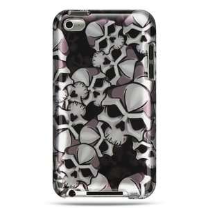 Black with Silver Skulls Apple Ipod Touch 4 / 4th Gen Generation 8GB 