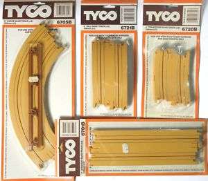 8pc 1987 TYCO HO Slot Car Sand Track Accessories Carded  
