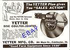 1951 YETTER DISC PLOW COULTER JOINTER AD COLCHESTER IL