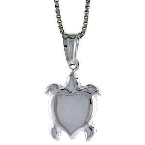 925 Sterling Silver Turtle Pendant (NO Chain Included), Made in Italy 