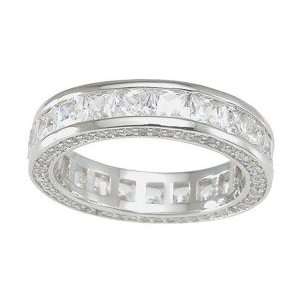  New 925 Sterling Silver CZ Eternity Princess Ring Jewelry