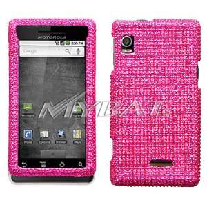  Motorola Droid A855 Full Diamond Bling Hot Pink Hard Case 