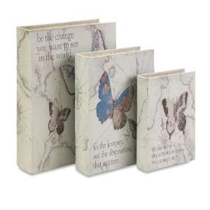  Worldly Butterfly Book Boxes   Set of 3 Arts, Crafts 