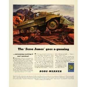  1944 Ad Borg Warner World War II Vehicles Tank Jesse James 