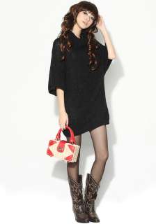 HOT CARDIGAN Black Large Lapel Knitted Long Sweater  