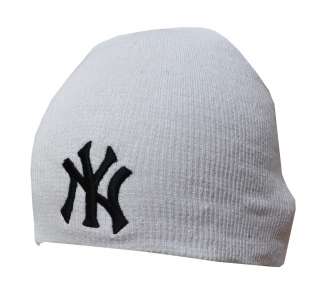Ny New York Yankees,White , No roll Beanie , Winter Hat  