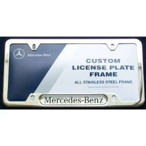   Mercedes Benz Polished Stainless Steel License Plate Frame Automotive