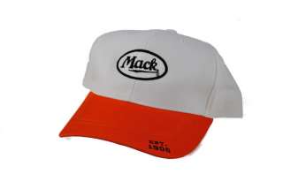 Mack Truck Logo Baseball Cap Hat White/Orange Adjust 0614299684676 