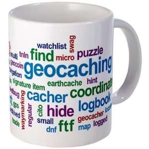  Geocaching Word Cloud Hobbies Mug by  Kitchen 
