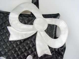 Title  Hello Kitty Black Leather Like Tote Bag Handbag Purse