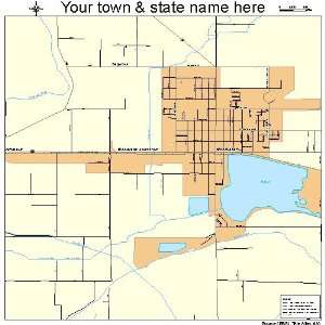  Street & Road Map of Woodlake, California CA   Printed 