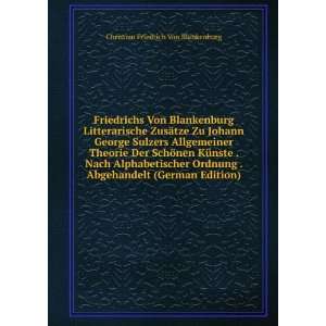   (German Edition) Christian Friedrich Von Blankenburg Books
