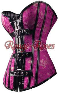 Gothic Hot Pink Punk Floral CORSET Bustier HOT S 6XL g2715_pr