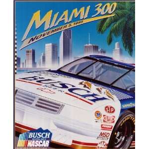  NASCAR MIAMI 300 1995 RACE White Wood Mounted Poster Busch 
