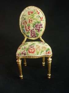 Gold Leaf Antique French Style Chair Miniature Artist Museum Quality 