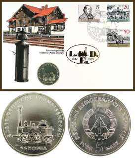 GERMANY (DEM.REP) 5 MARKS 1988 BU  SAXONIA RAILROAD  Numismatic 