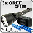 3x CREE XP G R5 LED 2000Lm Flashlight Torch +Charger+Bt