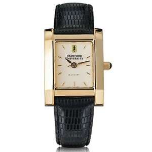  Stanford University Womens Swiss Watch   Gold Quad Watch 