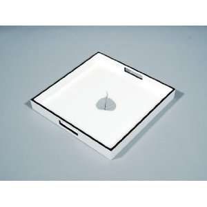 White Bodhi Leaf Square Tray 