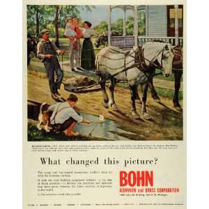  1954 Ad Bohn Aluminum Brass Corp Road Building 1907 Horses 