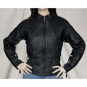  Womens Leather Jackets, Jacket has Braid Detail & Zip Out 