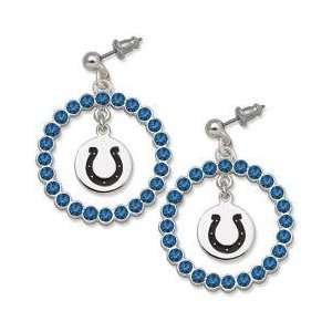   Indianapolis Colts Earrings   Blue Crystals & Team Logo Everything
