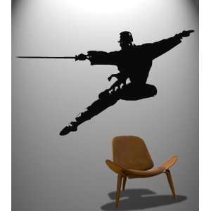   Wall Decal Sticker Chinese Kung Fu Sword in Flight Martial Arts #371
