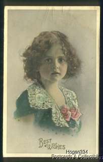 Best Wishes Little Girl Imp 2127 Germany Postcard 1913  