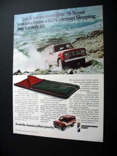 1976 International Scout Coleman Sleeping Bag print Ad  