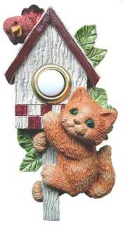 Vickilane Country Gold Cat on Birdhouse Wired Doorbell 710120000483 