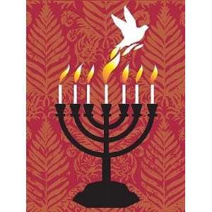  A Dove Rising from the Candles of a Menorah   Peel and 