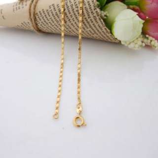 24K Gold Plated Child TILE CHAIN Necklace Jewelry 35cm  