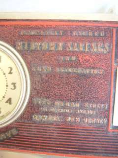 Vintage Waterbury Federal Savings LUX Bank Clock WORKS  