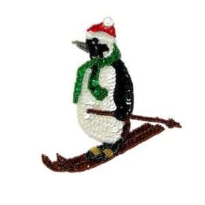  Penguin On Skis Sequin Applique   Large Each