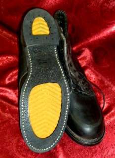   90s MENS CAROLINA #146 BLACK LEATHER WORK BOOTS SHOES 12 W XW NEW OLD