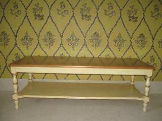 Hitchcock signed Coffee Table White Painted & Gold Decorated 