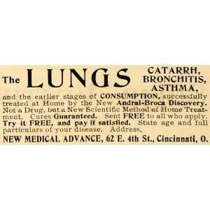  1894 Ad Andral Broca Discovery New Medical Advance Lung 